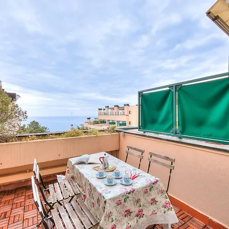 Casa Viola With Shared Pool Sea View - Happy Lägenhet Varazze